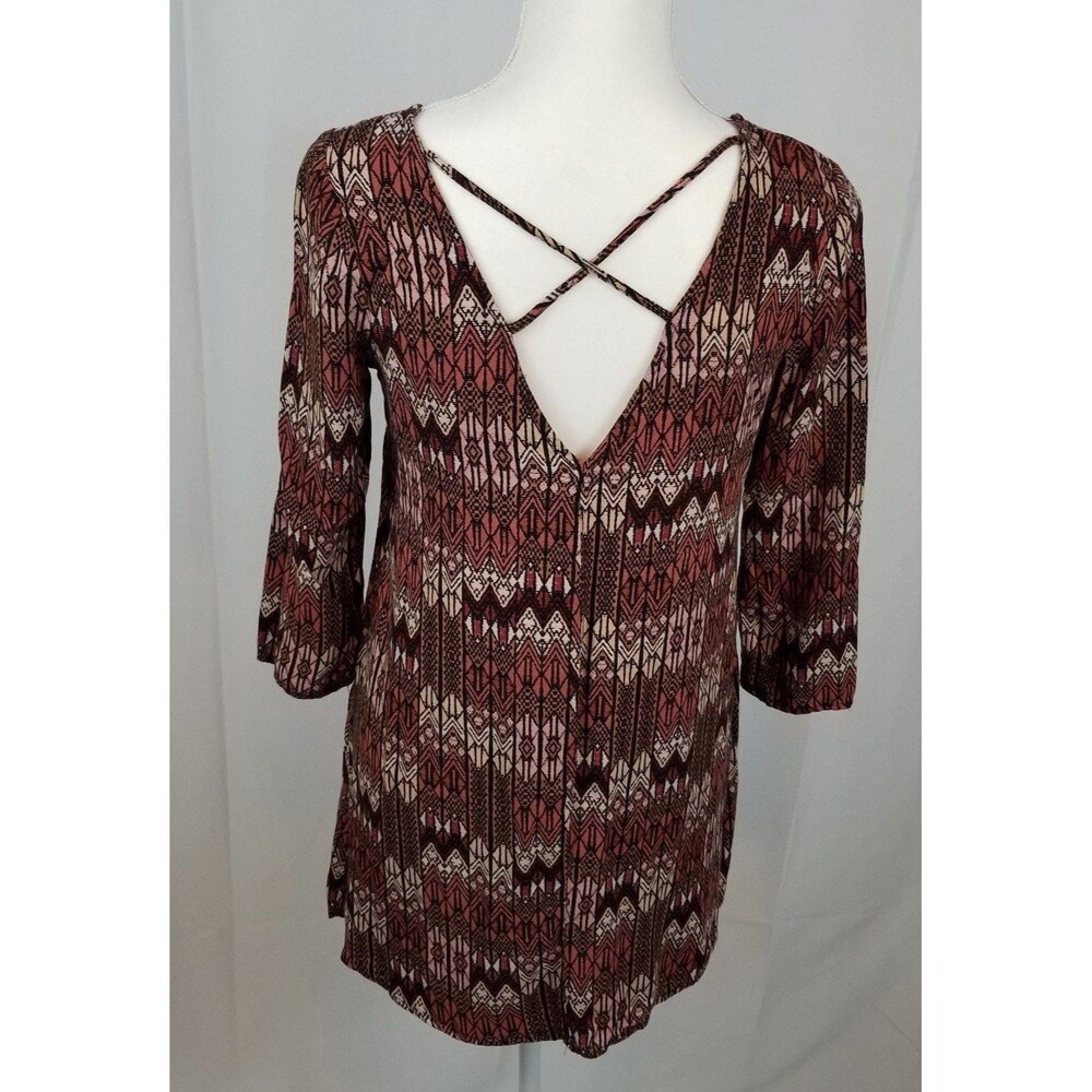 Forever 21 Women Tunic top Multi-Color with Crisis Cross back, Size Medium